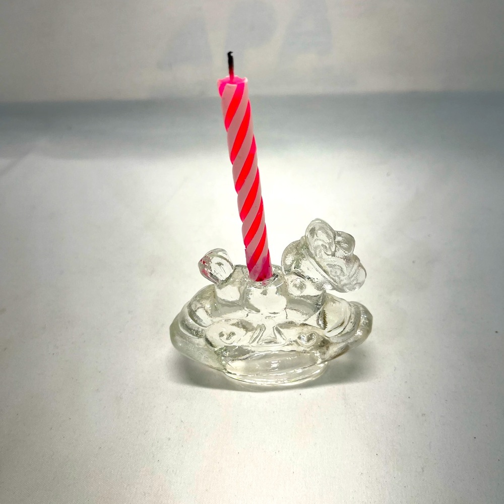 Chrystal Miniature Rocking Horse Birthday Candle Holder
3”x2” Clear Childhood